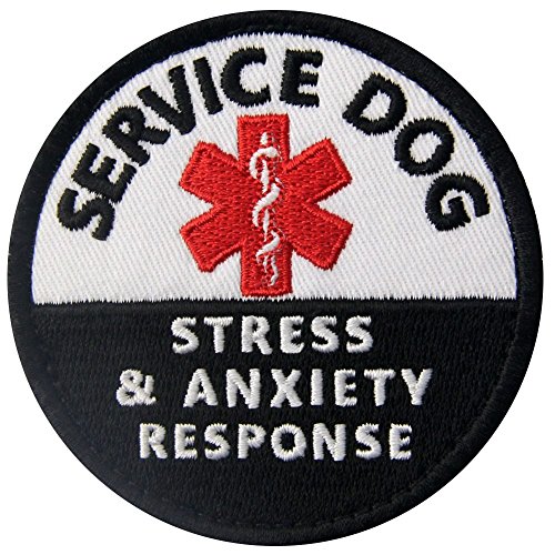 Service Dog Stress Stress & Anxiety Response Vests/Harnesses Emblem Embroidered Fastener Hook & Loop Patch