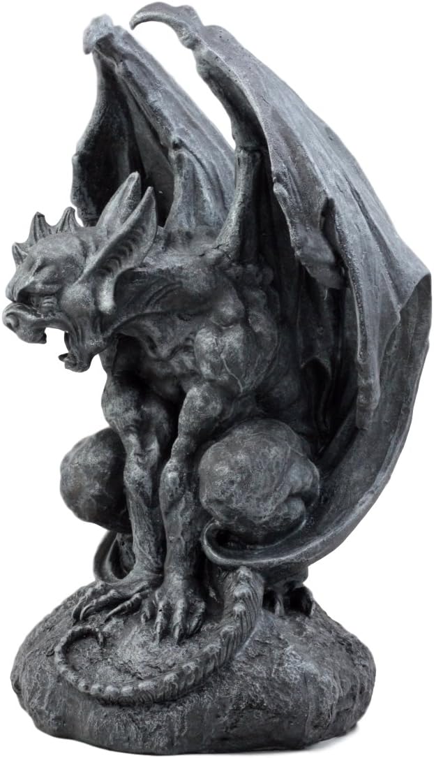 Ebros Gift Large Cathedral Guardian Crouching Winged Gargoyle Statue 12.5" H Gothic Warden Protector from Evil Spirits Underworld Dark Arts Fantasy Sculpture