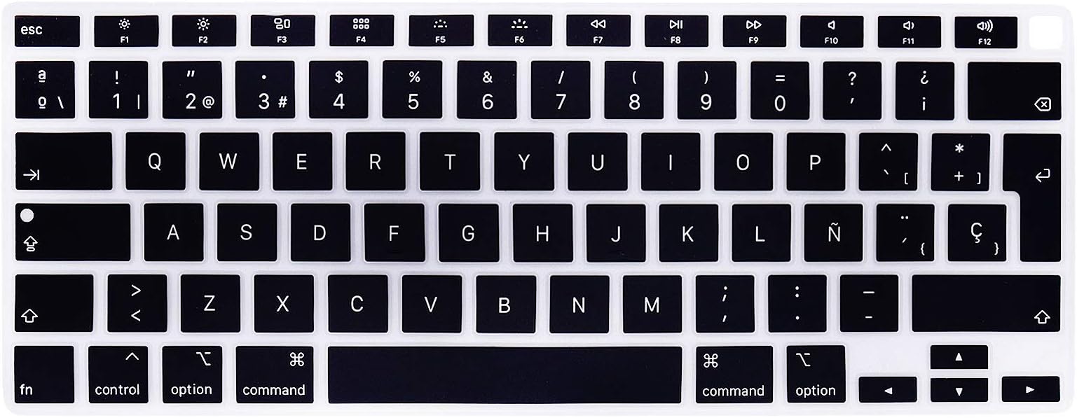 Spanish Language Silicone Keyboard Cover A2179 Silicone Protective Skin Keyboard Protector for MacBook Air 13 inch with Touch ID A2337 M1 Chip EU Layout