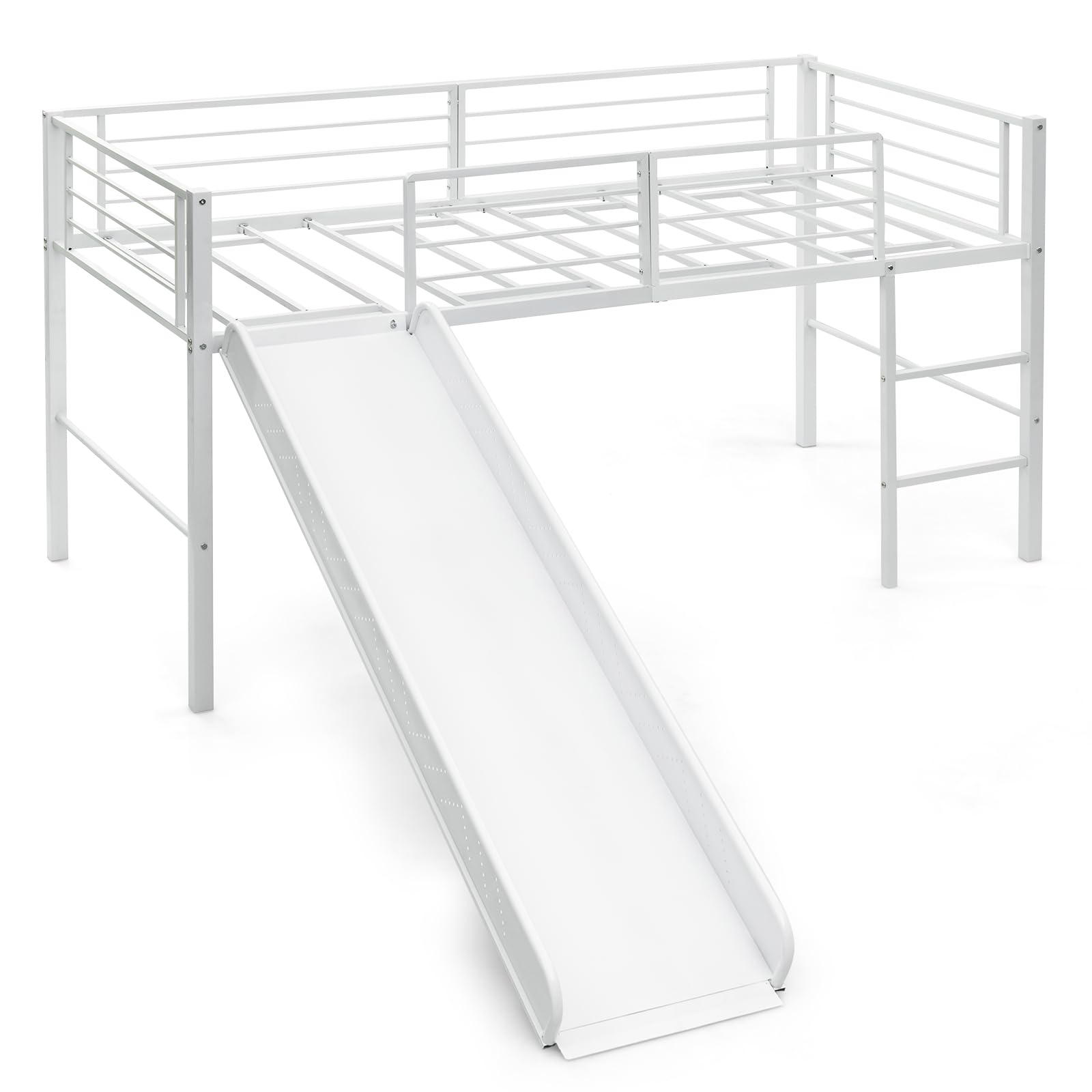 Merax Lit Mezzanine, 90 X 200 Cm, Pour Enfant, Avec Toboggan Et