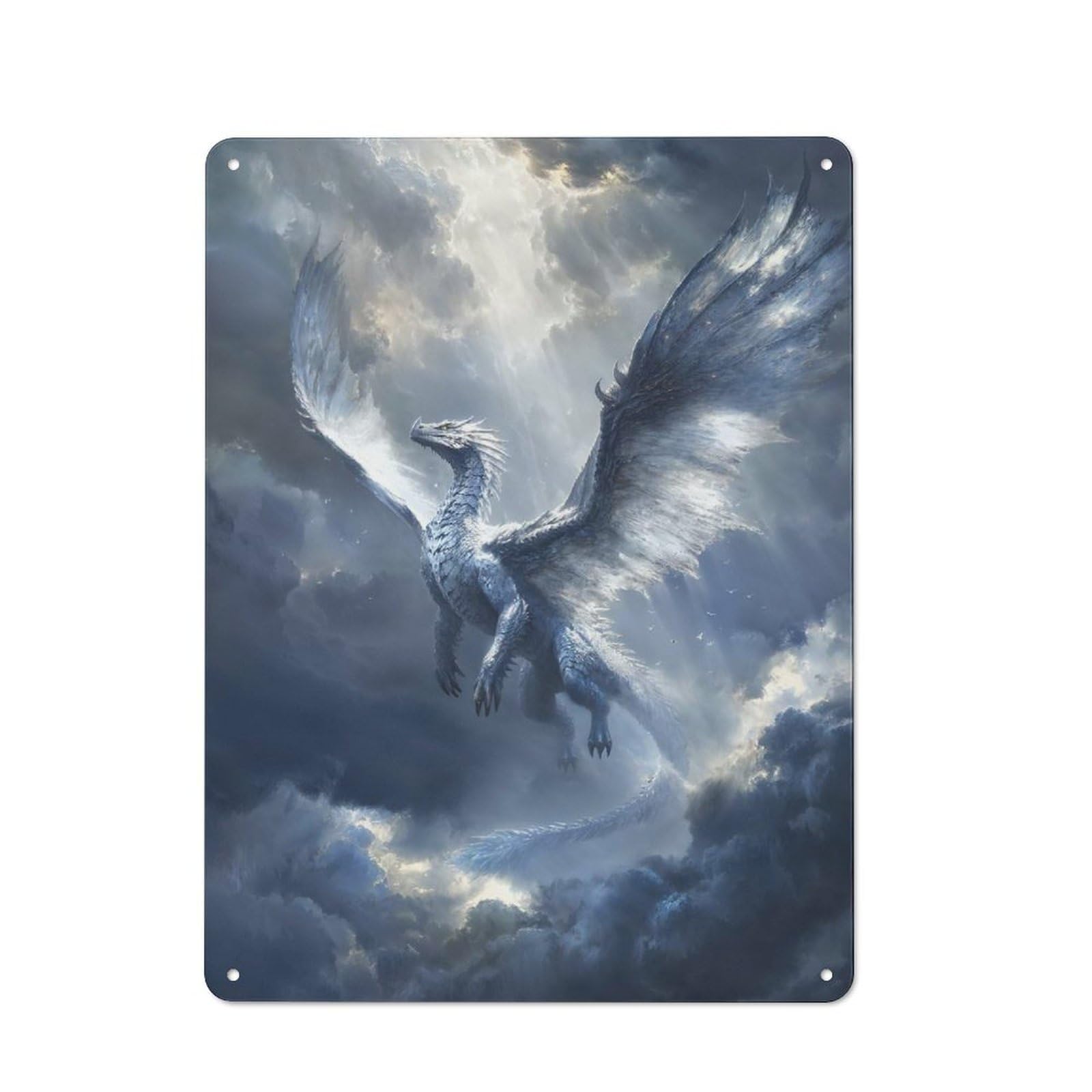 Junmoney Style-11 Celestial Sky Dragon Metal Tin Sign, Clear Colour Print, For Garage, Shed, Workshop Or Hobby Room, 40X30cm