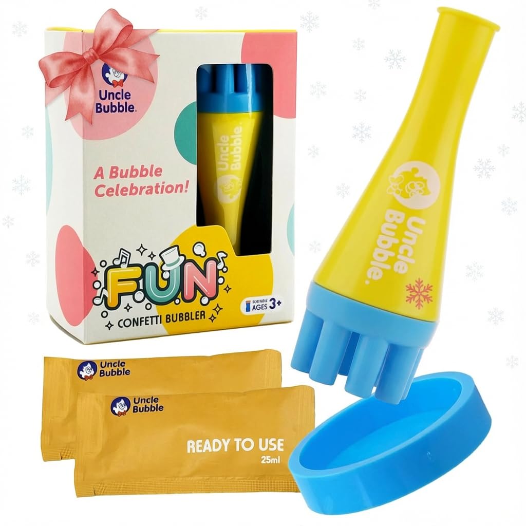 Uncle Bubble Blower for Kids and Toddlers, Mini Bubble Blower Makes Thousands of Bubbles Ease, Plastic Reduction Version