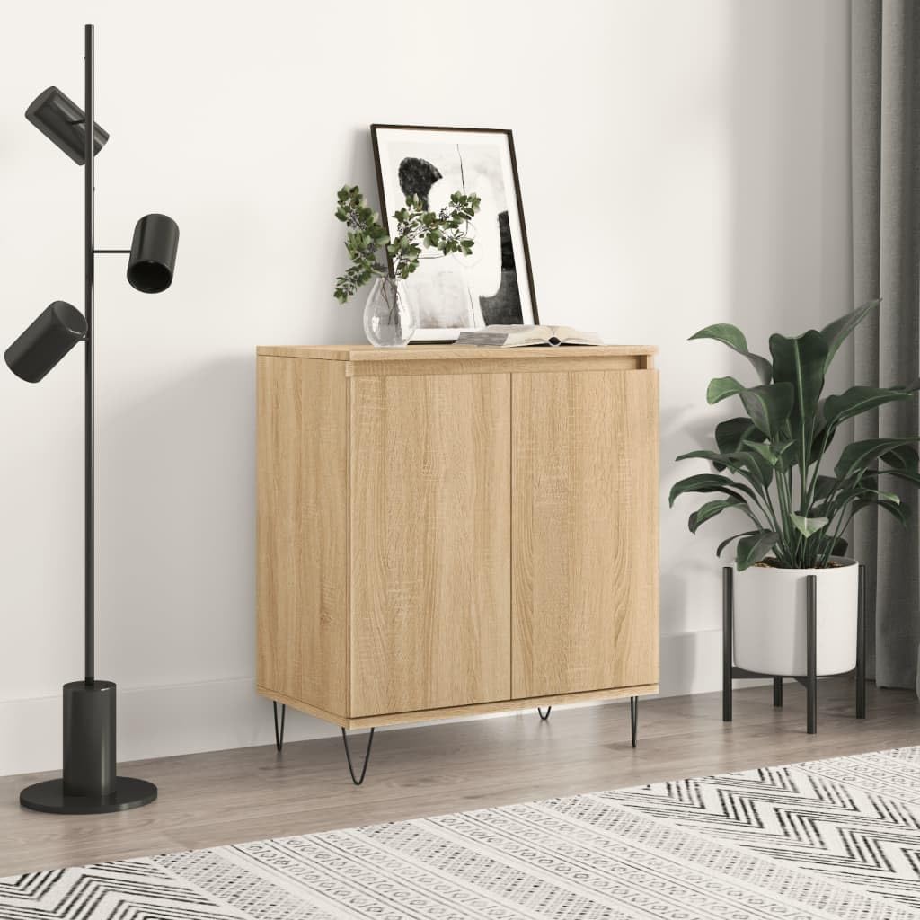 VidaXL Credenza In Legno Multistrato Rovere Sonoma – 60x35x70 Cm – Mobile Con Ante Per Soggiorno, Camera E Ingresso