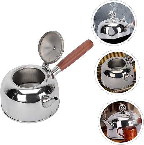 Miniatura 3 de Hervidor de agua de acero inoxidable con mango lateral escaldado para uso doméstico, cocina de inducción, compatible con fácil de limpiar y añadir