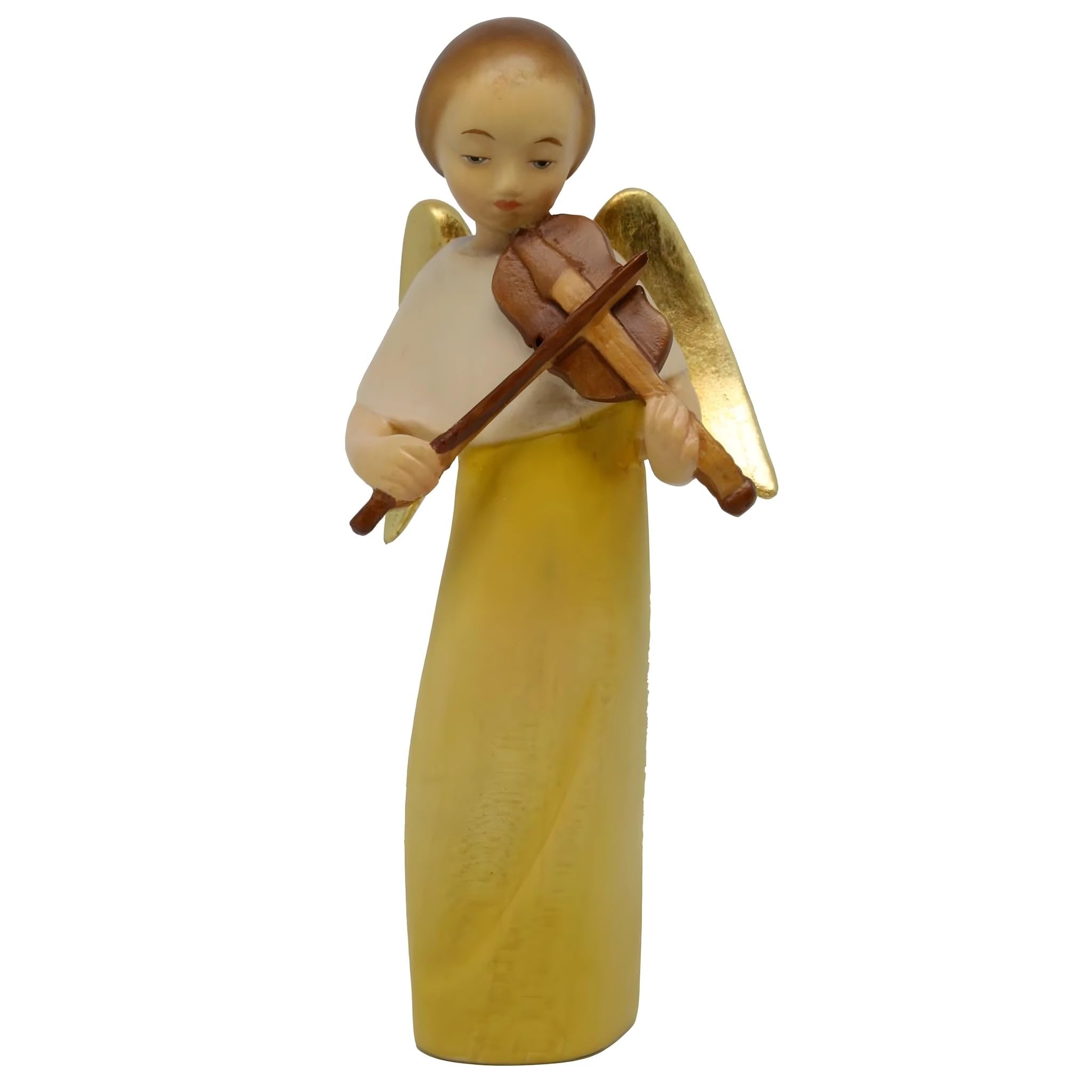 Dolfi | Stylized Angel with Violin 10 cm | Hand Painted in Val Gardena | Religious Article