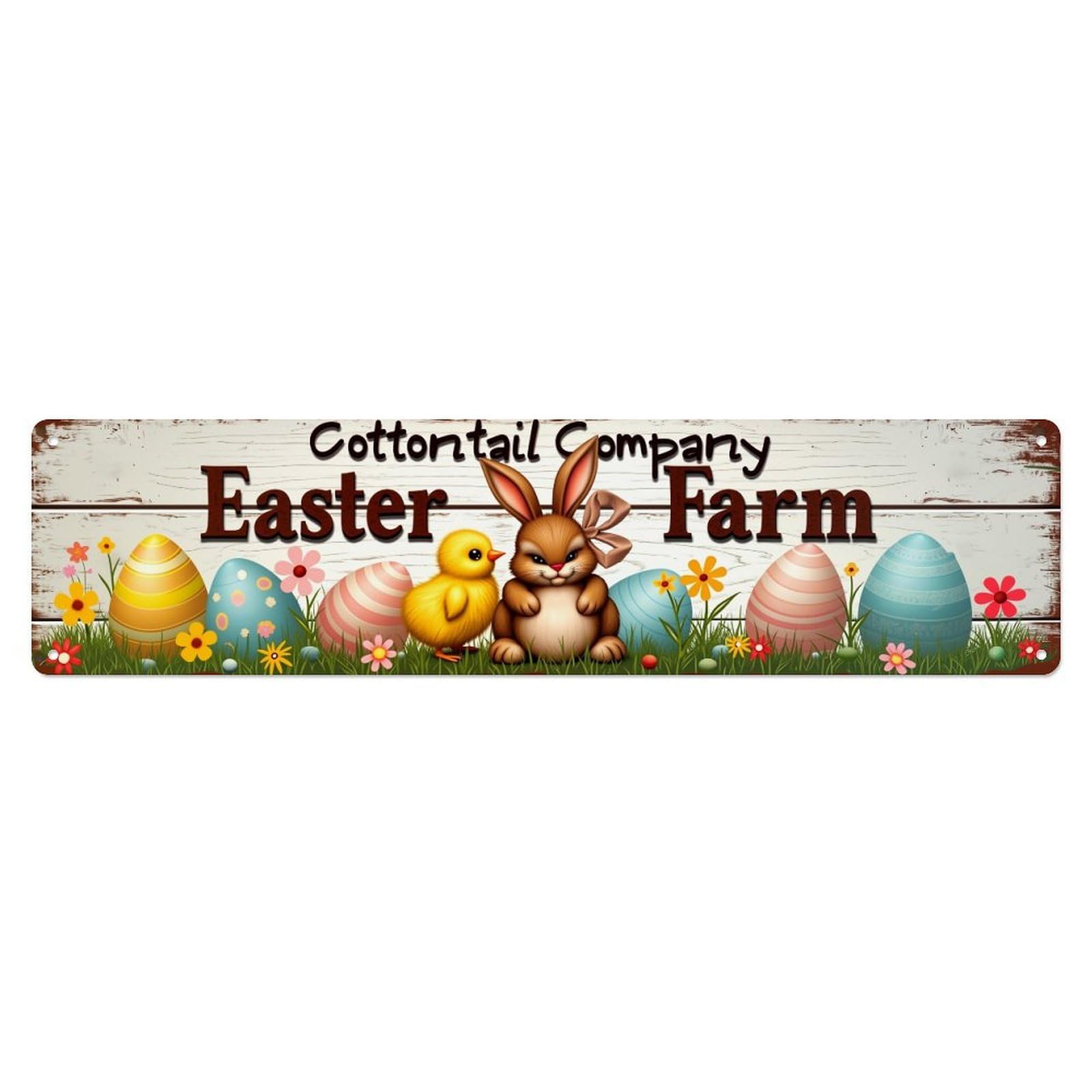 Cottontail Company Easter Farm Banner Metal Tin Sign Plaque