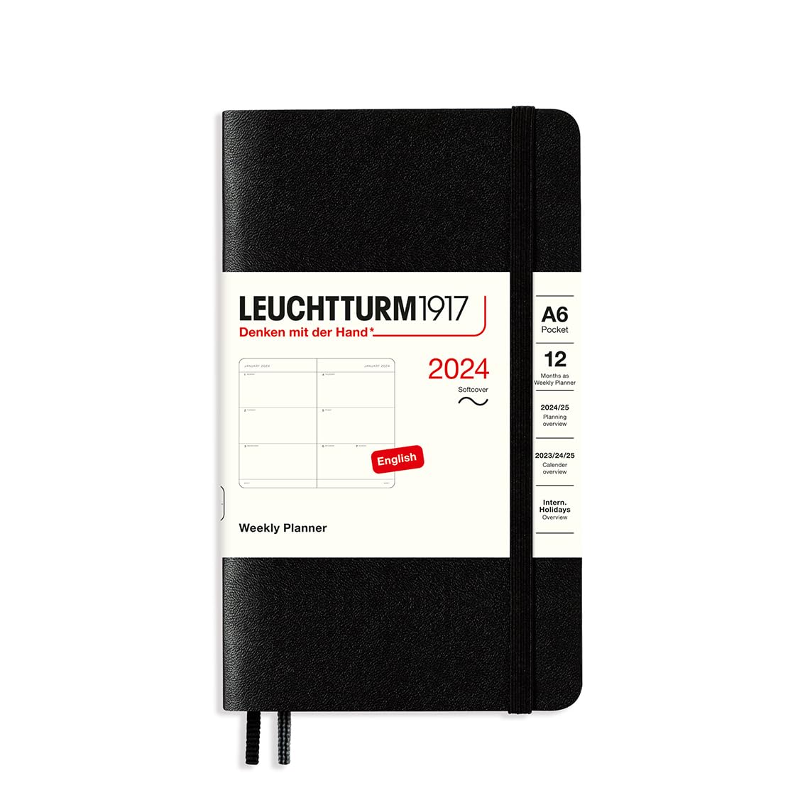 Hardcover Kalender Agenda Leuchtturm 2025 Agenda Semana Vista Medium (A5) 2026, Deep Sea, Inglés Leuchtturm1917 Agenda 2025 A5 Agenda Hardcover Engels