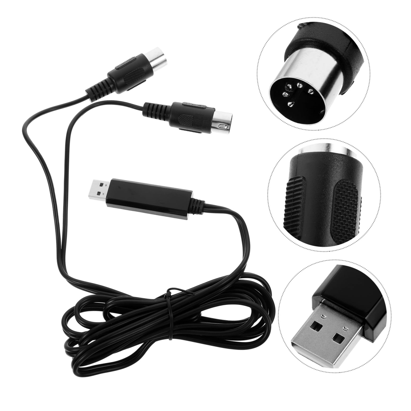 Abaodam 2pezzi Cavo Midi Usb Professionale Per Tastiere Musicali Adattatore Per Pc e Laptop Trasmissione Dati Veloce e Stabile Compatibile Con Windows e