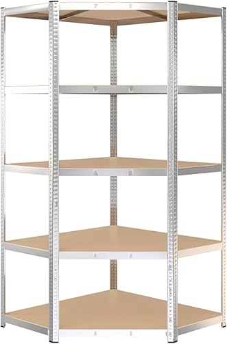 Miniatura 4 de Tidyard Juego de 2 estantes de 5 capas y estantes de esquina de acero diseñado para almacenamiento de madera estantes de exhibición para cocina baño