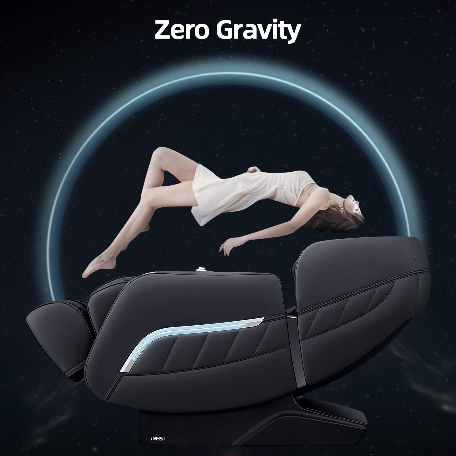 iRest 2021 Massage Chair, Full Body Zero Gravity Recliner with AI Voice Control, Handrail Shortcut Key, SL Track, Bluetooth, Yoga Stretching, Foot Rollers, Airbags, Heating (Black) : Beauty & Personal Care
