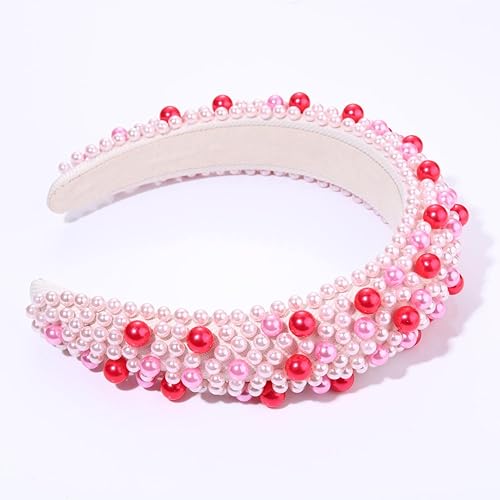 Miniatura 4 de Diademas de cristal para mujer, diadema acolchada de perlas con diamantes de imitación biselados, aro de novia, accesorios para el cabello de boda