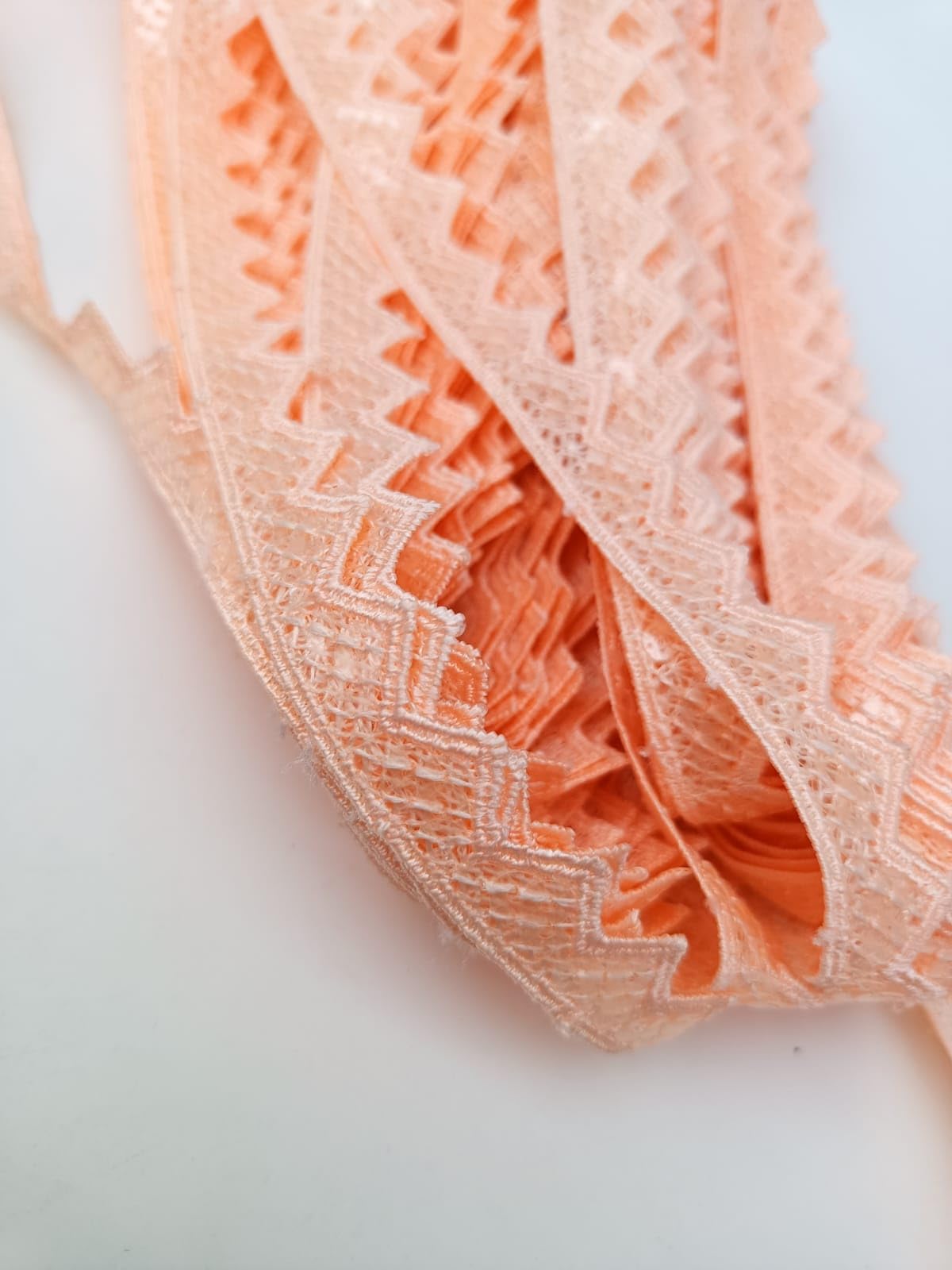 Swag Decorative Sequin Cotton Polyester Lace Trim for Saree, Suit, Kurta, Art Craft (Peach, 9 Meter)-image-22