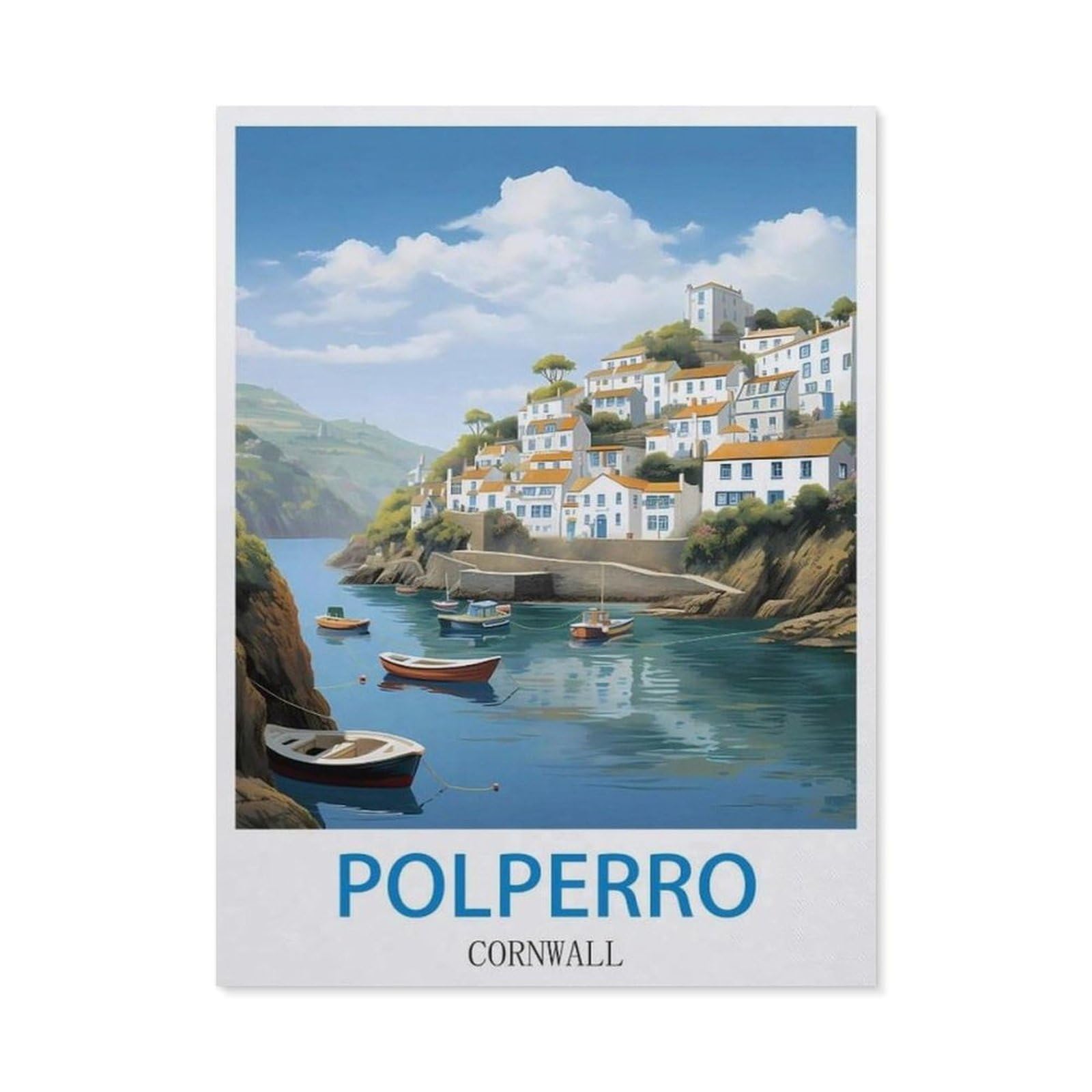 BEAYODKP 5D DIY Diamond Painting kit，Polperro Cornwall（50x60cm）