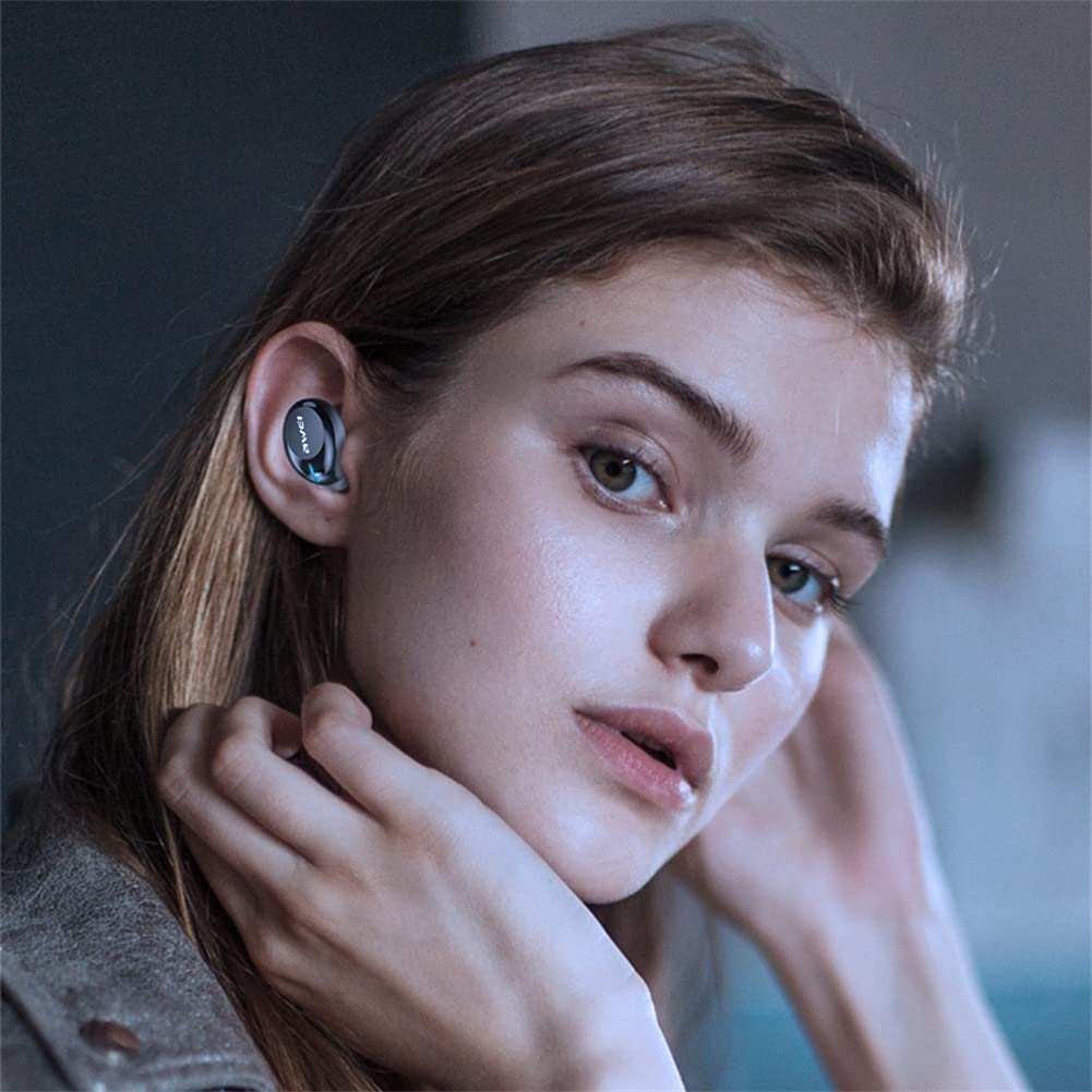 True Cuffie Wireless, Auricolari Wireless Audio Stereo HiFi, Cuffie Bluetooth con Riduzione del Rumore, IPX4 Impermeabile, per Allenamento in Palestra