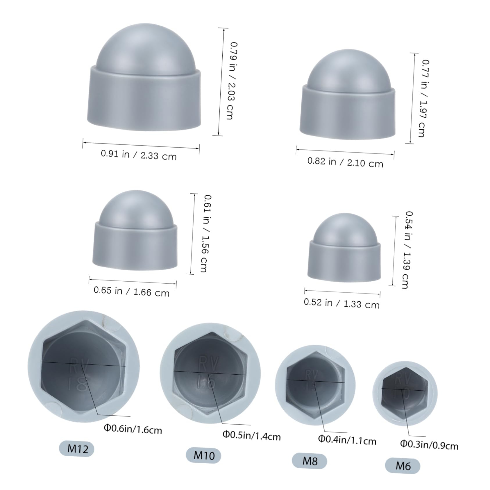 FUNOMOCYA 40pcs Hexagon Nut Caps Plastic Nut Covers for Home Auto Construction Reusable Scratch Resistant Weather Resistant