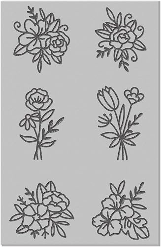 Miniatura 8 de CHGCRAFT Hojas de textura de arcilla polimérica de flores, textura de arcilla polimérica de goma, carpetas en relieve de arcilla para crear patrones