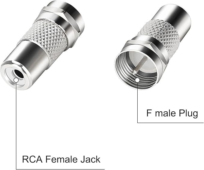 Adaptador F Tipo Macho a RCA Hembra, 5 Unidades miniatura 4