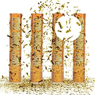 Confetti Cannon Gold, XiXiRan 4pcs Confetti Shooter, Confetti Cannons Wedding, Party Popper Silver, Confetti Cannon, Handheld Confetti Tube, Confetti Bomb, Party Confetti Cannon, Confetti Guns Set