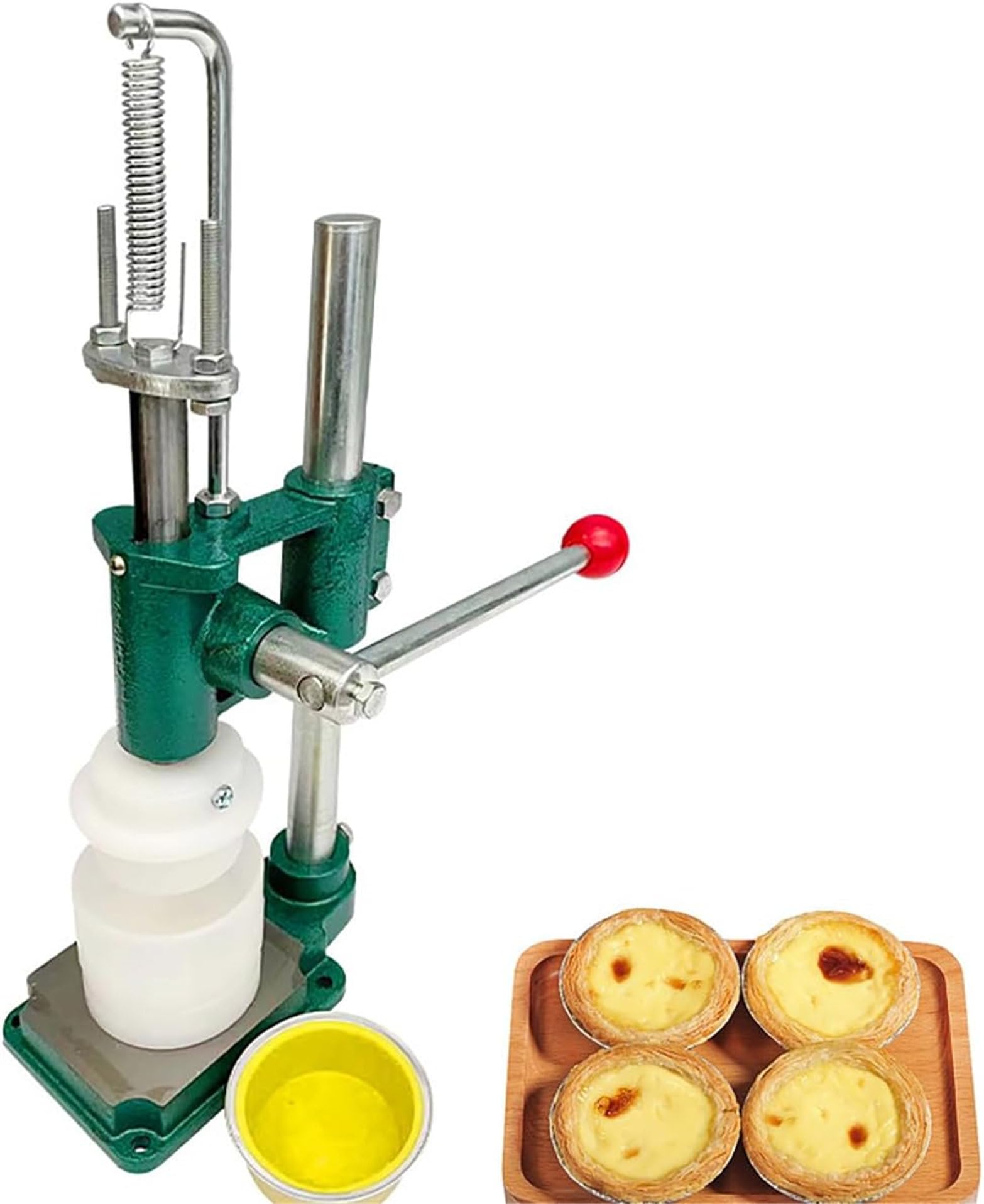 Pressa per crostate all'uovo con 10 stampi, strumento manuale per crostate di crema pasticcera, per preparare crostate all'uovo, torte, biscotti crêpe e crostate di formaggio