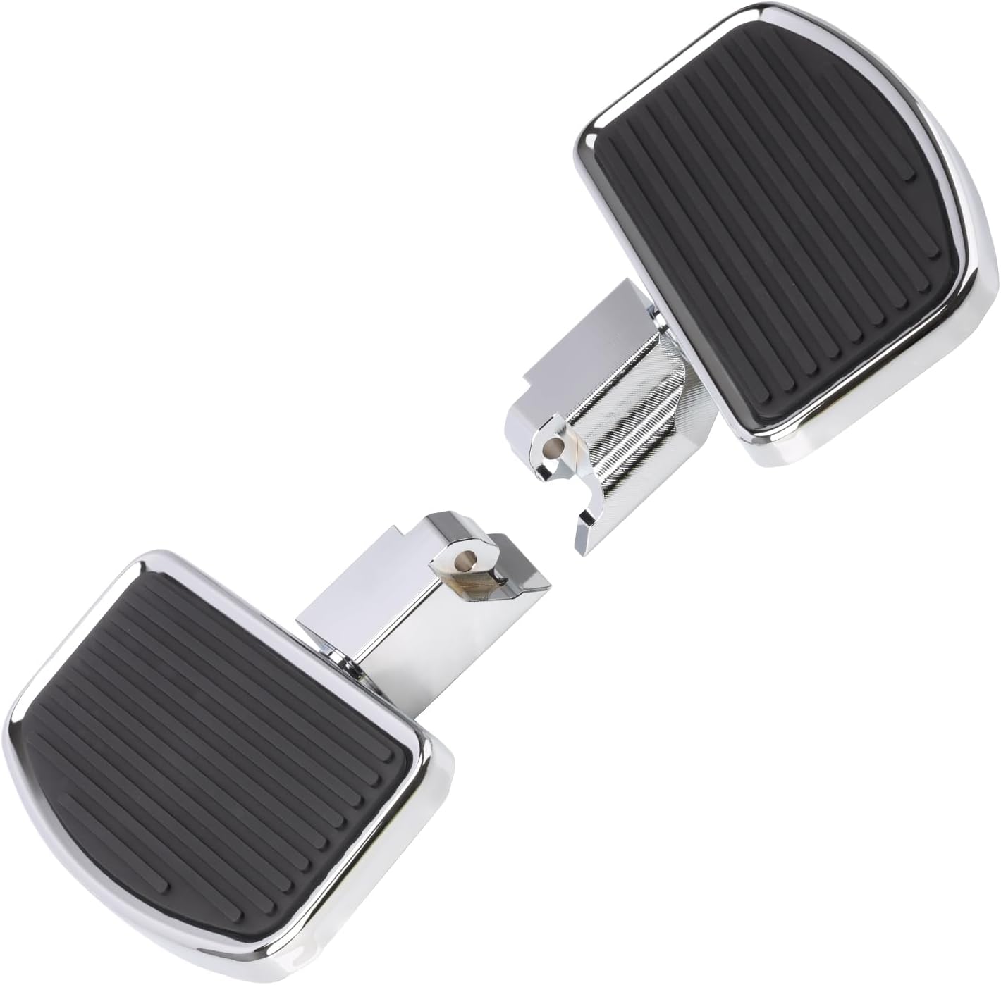Larger Driver Floorboards Wider Foot Pegs for Can-Am Ryker 600 900 Sport Rally Edition All Models 2015-2025 Rider Front Extended Brake Foot Rest Pedal (Vertical Pattern Chrome)