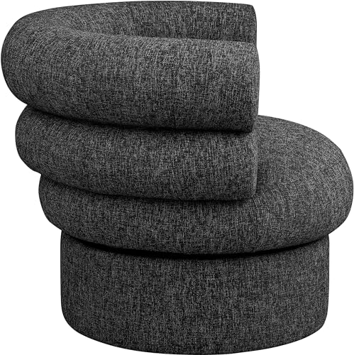 Sillón Plegable Negro Tela Texturizada Lino miniatura 6