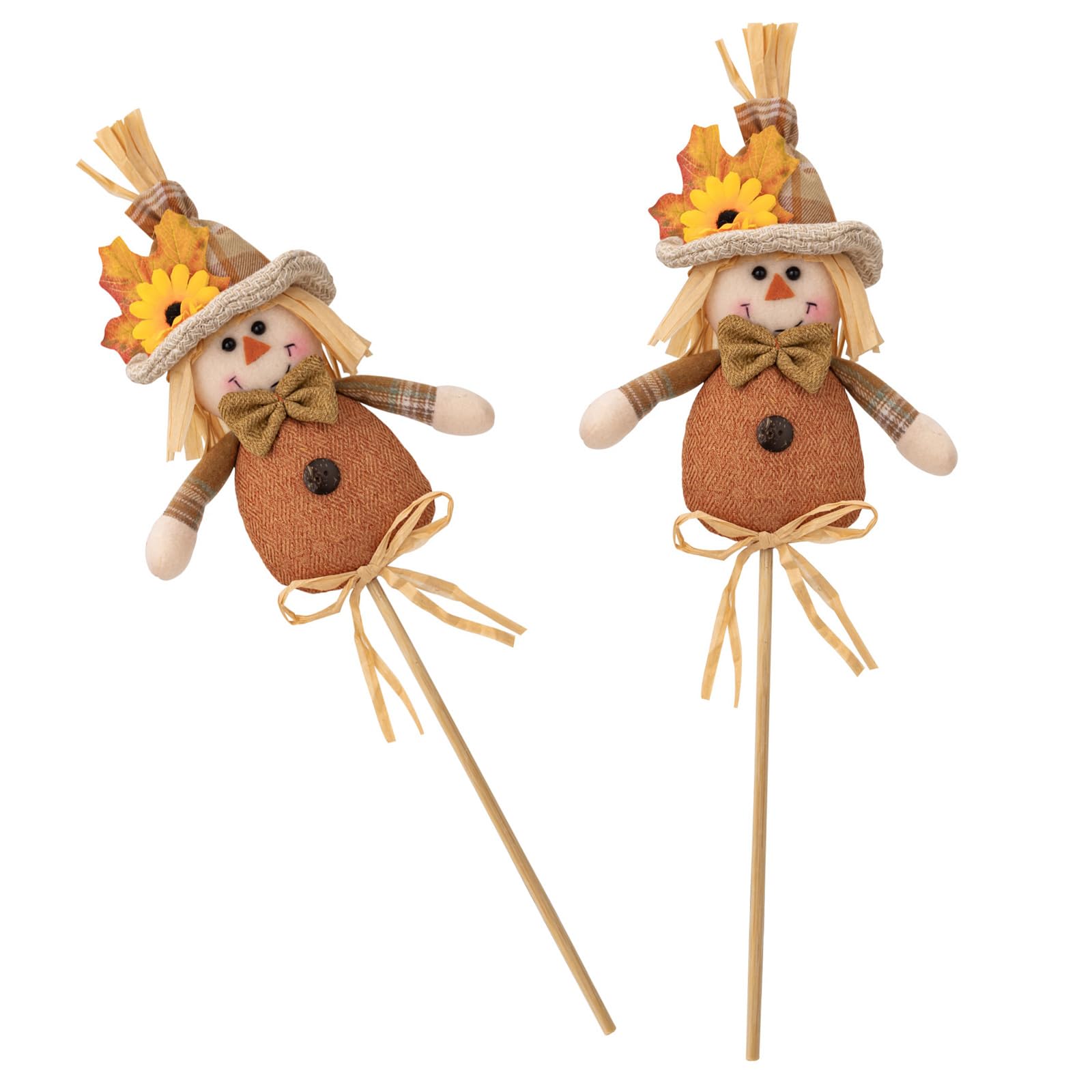 Kalttoy B Of 2 Harvest Season Scarecrows Stick Figures Stylish Festives Home Decorations Garden Straw Dolls Jewelry Scarecrows Stick Puppets