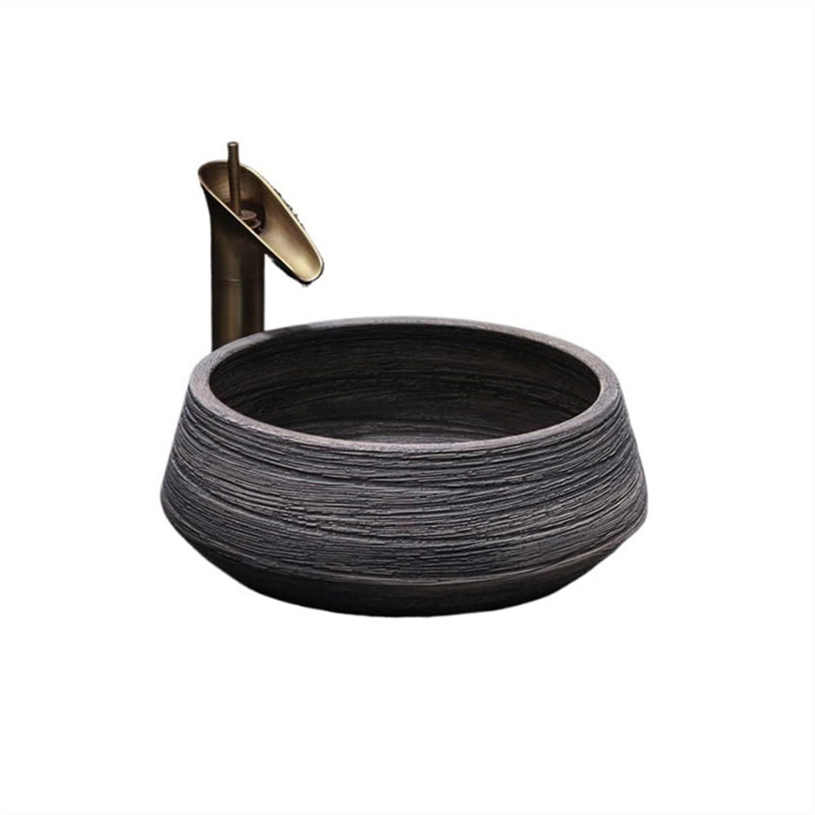 CWCQGH Bathroom Vessel Sink Countertop Basin Antique Washbasin Household Round Ceramic Art Washbasin Chinese Bathroom Sinks Vessel Sink