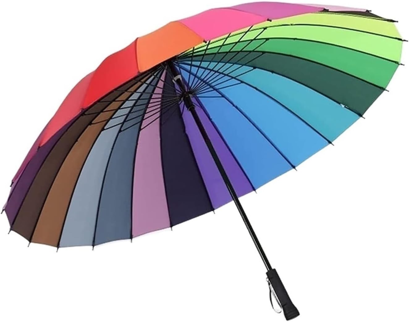 Stick Umbrellas Manual Long Handle Umbrella 24K Waterproof and Windproof Business Umbrella for Men Women Outdoor Travel Stylish (B)
