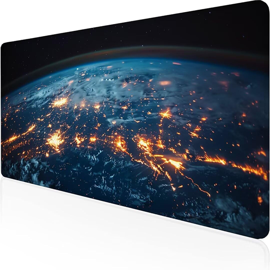 Excel Shortcut-Tasten-Mauspad - erweitertes großes 1200 x 600mm XL-Spickzettel-Gaming-Mauspad | PC-Büro-Tabellenkalkulation-Tastaturmatte | rutschfeste genähte Kante Blau Mond