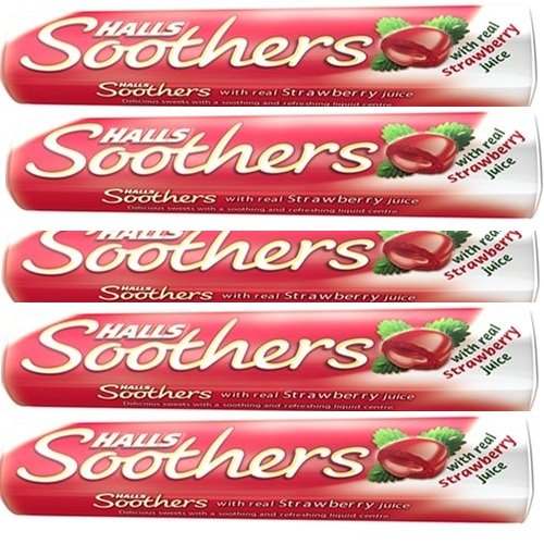Halls Soothers Lozenges, Strawberry, Pack of 5