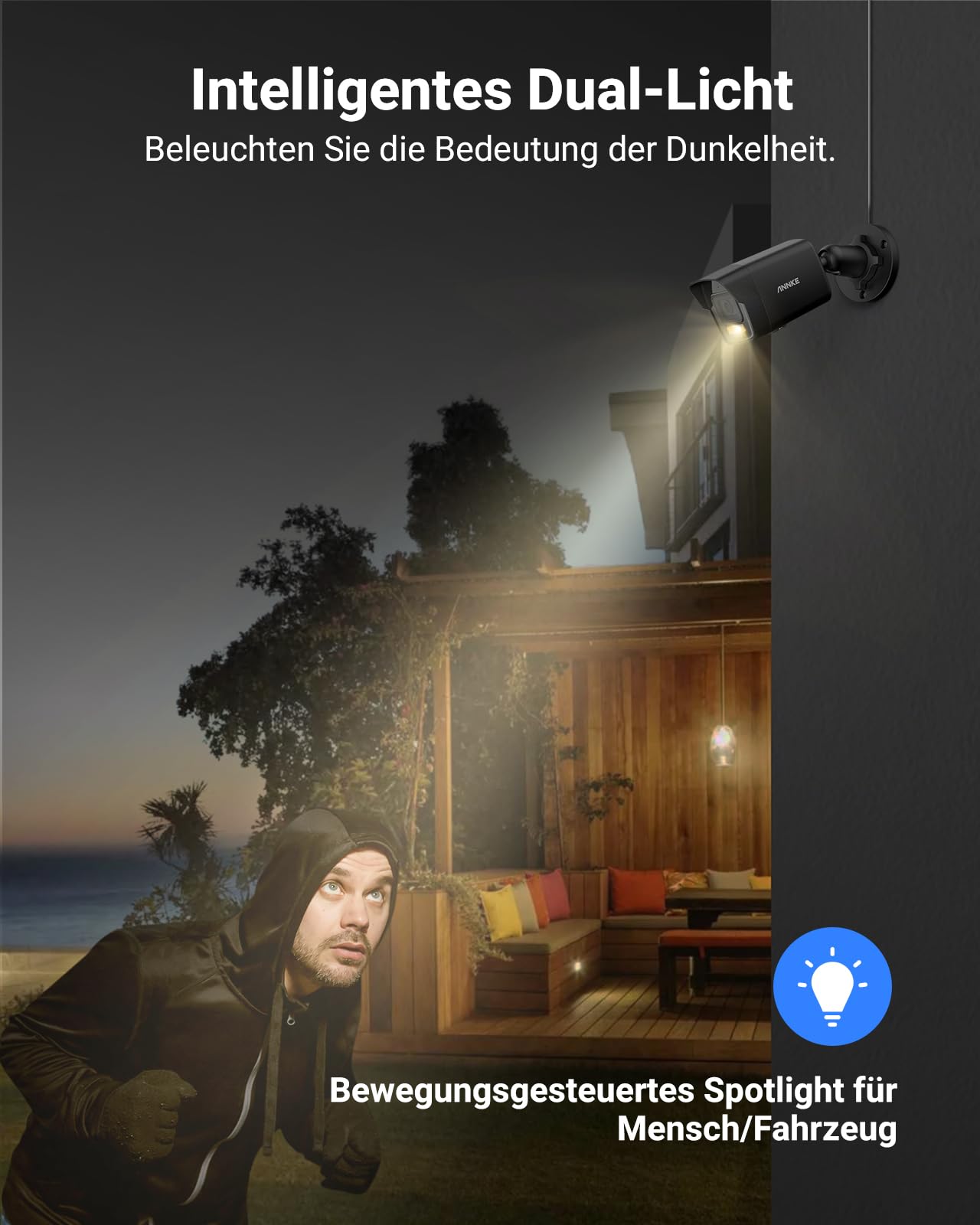 ANNKE 3K/5 MP kamera do monitoringu zewnętrzna, 6 x 3K PoE IP kamera outdoorowa z inteligentnym rozpoznawaniem osób i rozpoznawaniem pojazdu, 8CH 6 TB HDD NVR do monitoringu wideo 24/7, widoczność w