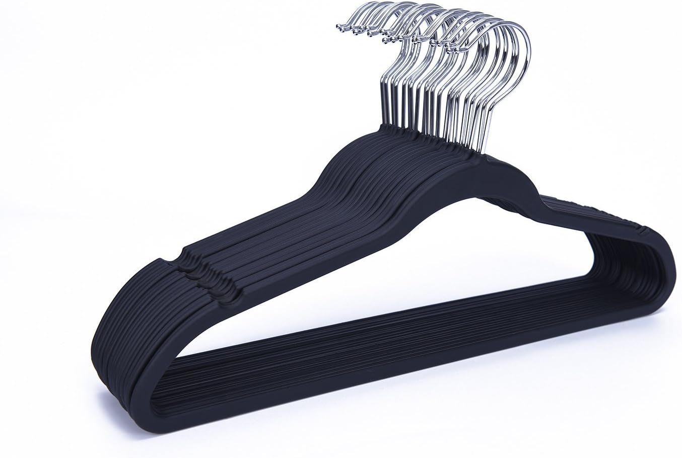 J.S. Hanger Soft Matte Space-Saving Clothes Hangers for Shirt, Non-slip, Black, 20-Pack
