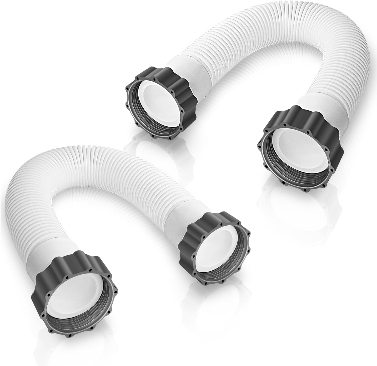 Azonee 1.5'' Diameter Pool Sand Filter Pump Hose, 20inch (50cm) Replacement Hose for Above Ground Pools, Flexible Water Hose Set for Filter Pump & Saltwater Systems, Durable & Easy to Install, 2 Pcs