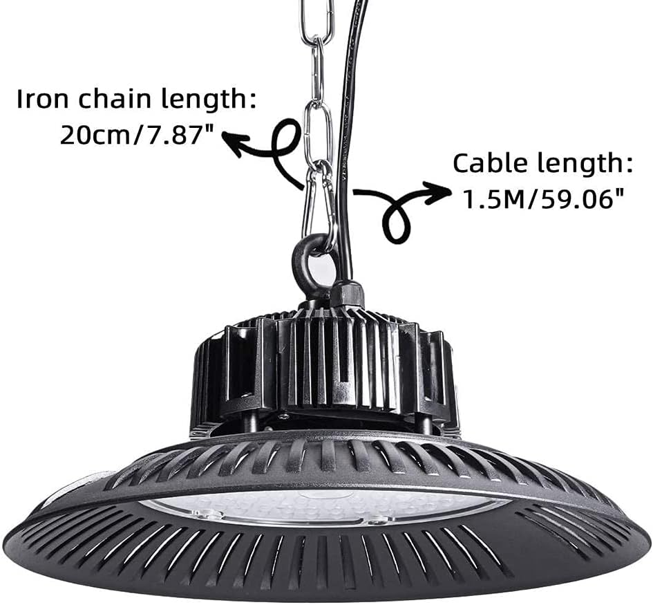 200W LED High Bay Light 6500K Commercial Ceiling Lamp 85-265V Waterproof Warehouse Light for Indoor Workshop Garage Factory Lighting