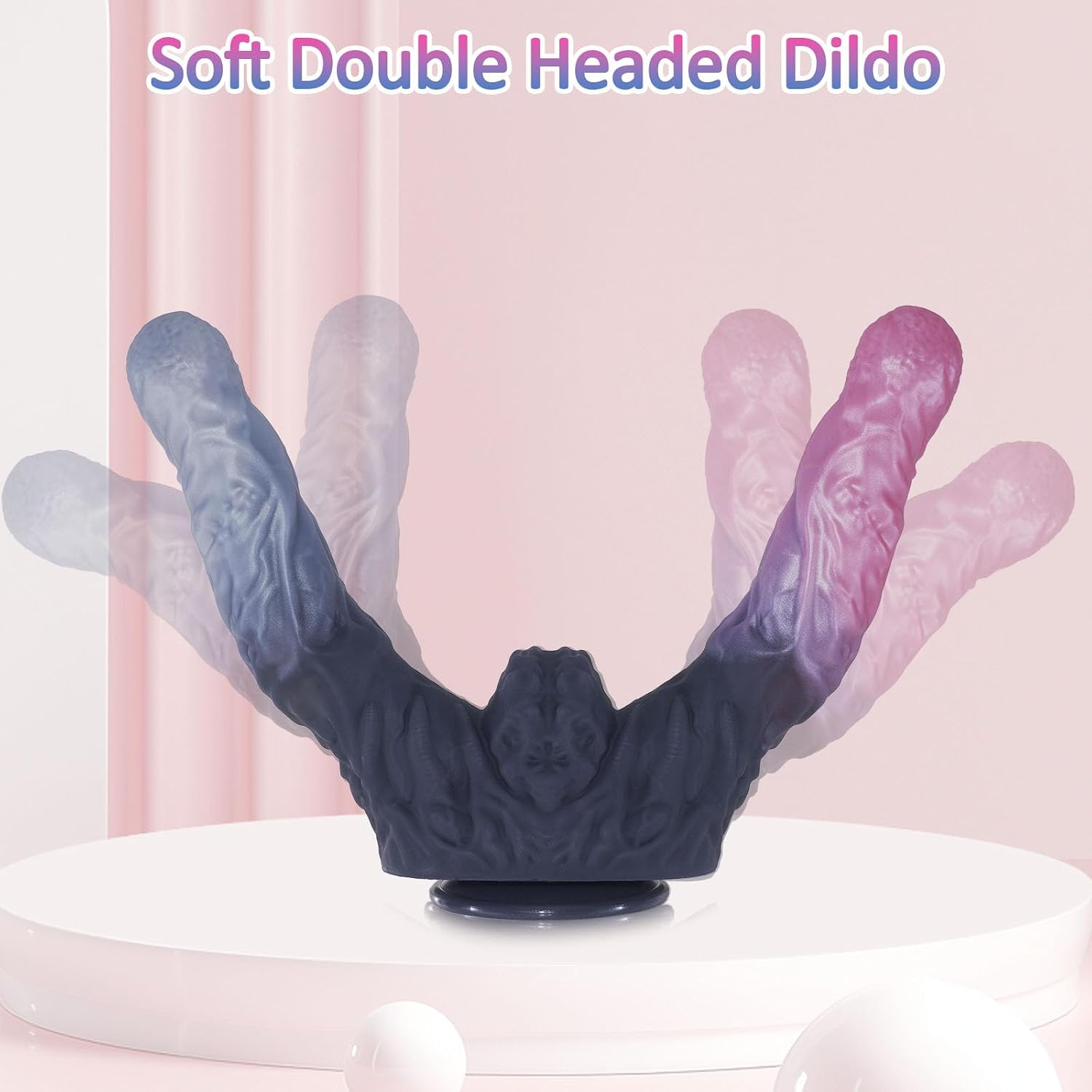 Realistic Huge Double Dildo, 11.4'' Double Ended G-Spot Anal Dildo, Soft Silicone Dual Color Double-Ended Dildos with Suction Cup for Hands-Free Play Sex Toy for Men, Women and Lesbian
