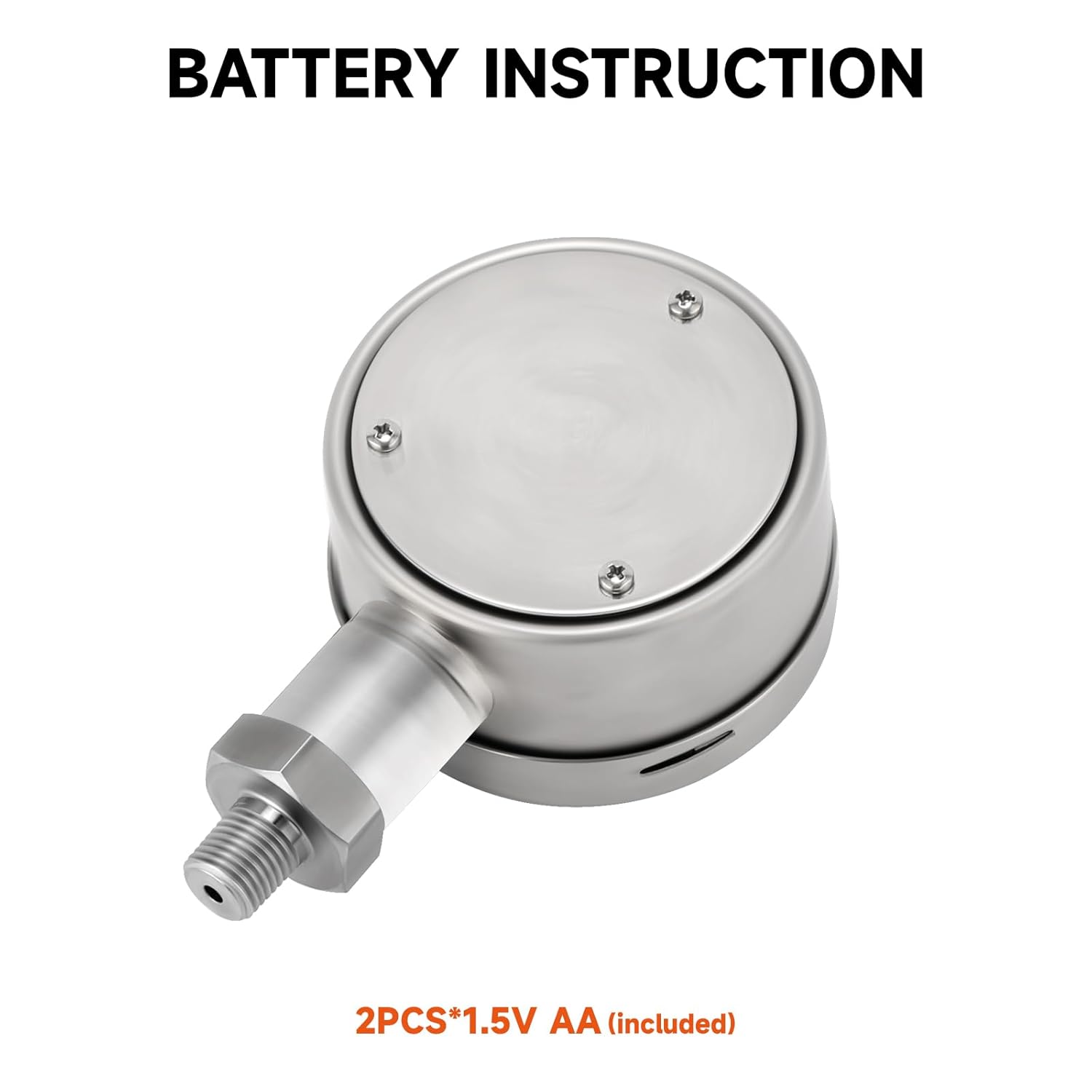 Roastove 3-1/8" Dial Size, Digital Pressure Gauge, 0-3000psi/bar/Mpa/Kpa, 1/4" NPT Lower Mount, 0.25% Accuracy
