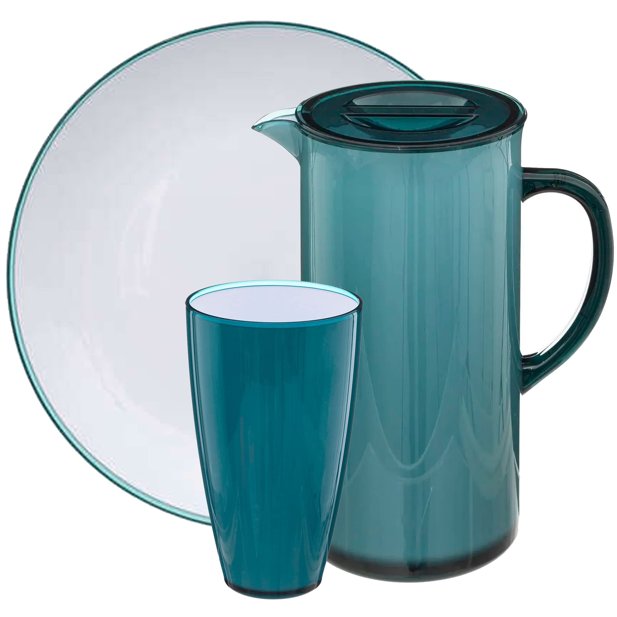 Well Home Mobiliario & Decoración Blau Wellhome Geschirrset Aus Em Polystyrol.