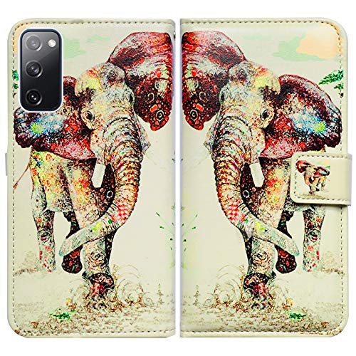 Bcov Galaxy S20 FE 5G Case, Elephant Pattern Leather Flip Case Wallet Cover with Card Slot Holder Kickstand for Samsung Galaxy S20 FE 5G / S20 Fan Edition