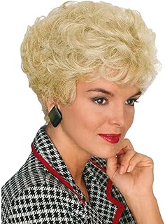 GNIMEGIL Short Hairucts for Women Golden Blonde Wig with Bangs Natural Curly Hair Synthetic Heat Resistant Fiber Wigs for ...