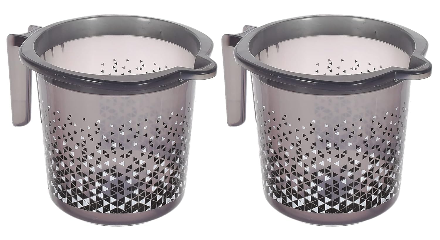 Urbane Home Tinted Print Plastic Bathroom Mug 1.5 Litre Pack of 2 (Black) (B0C7LGL9TH) Amazon Price History, Amazon Price Tracker