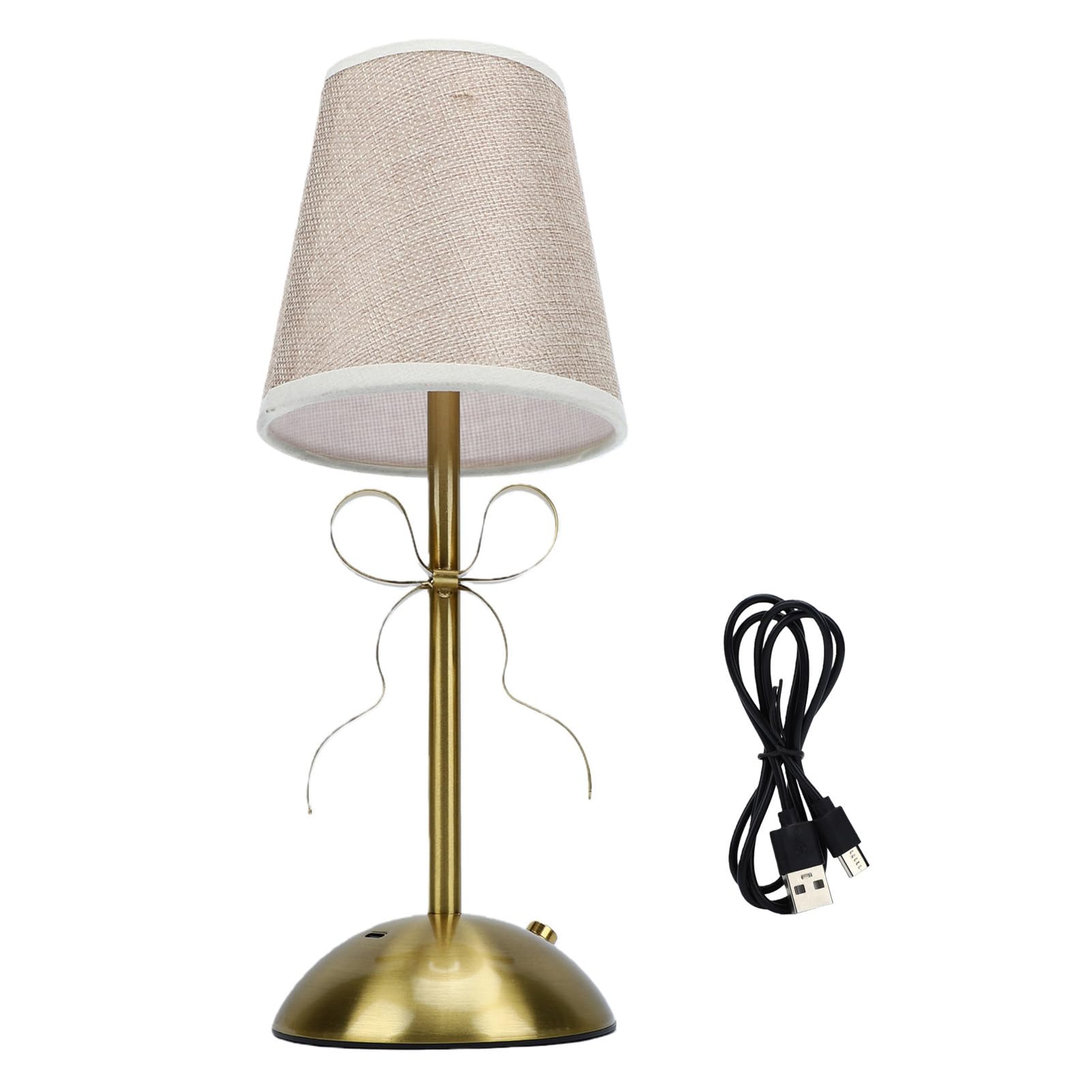 Cocoarm Lámpara de Mesa con Lazo, Luz Nocturna Recargable con Pantalla de