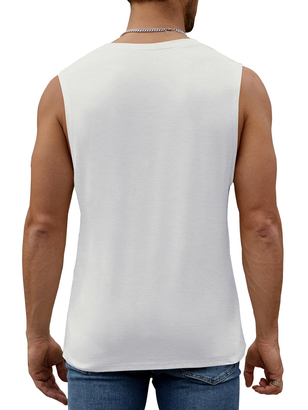 Tank Top Herren Ärmelloses Baumwolle Sport Tops mit Printed T Shirt Unterhemden Muskelshirt Männer Fitness Gym Trägershirts Tee Tops