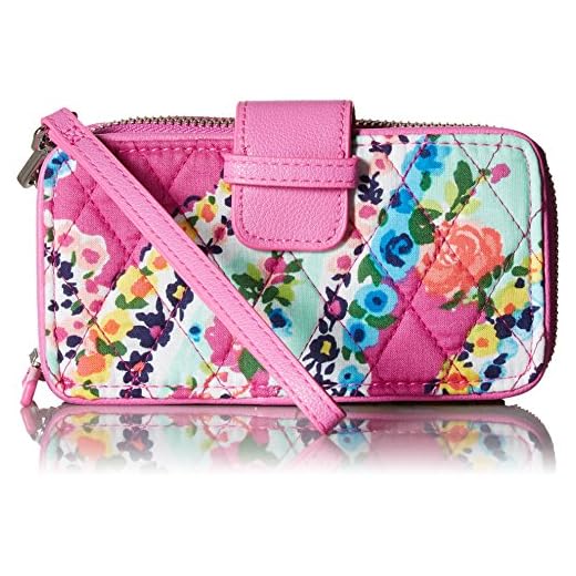 Vera Bradley Signature Cotton Smartphone Wristlet with RFID Protection, Wildflower Paisley