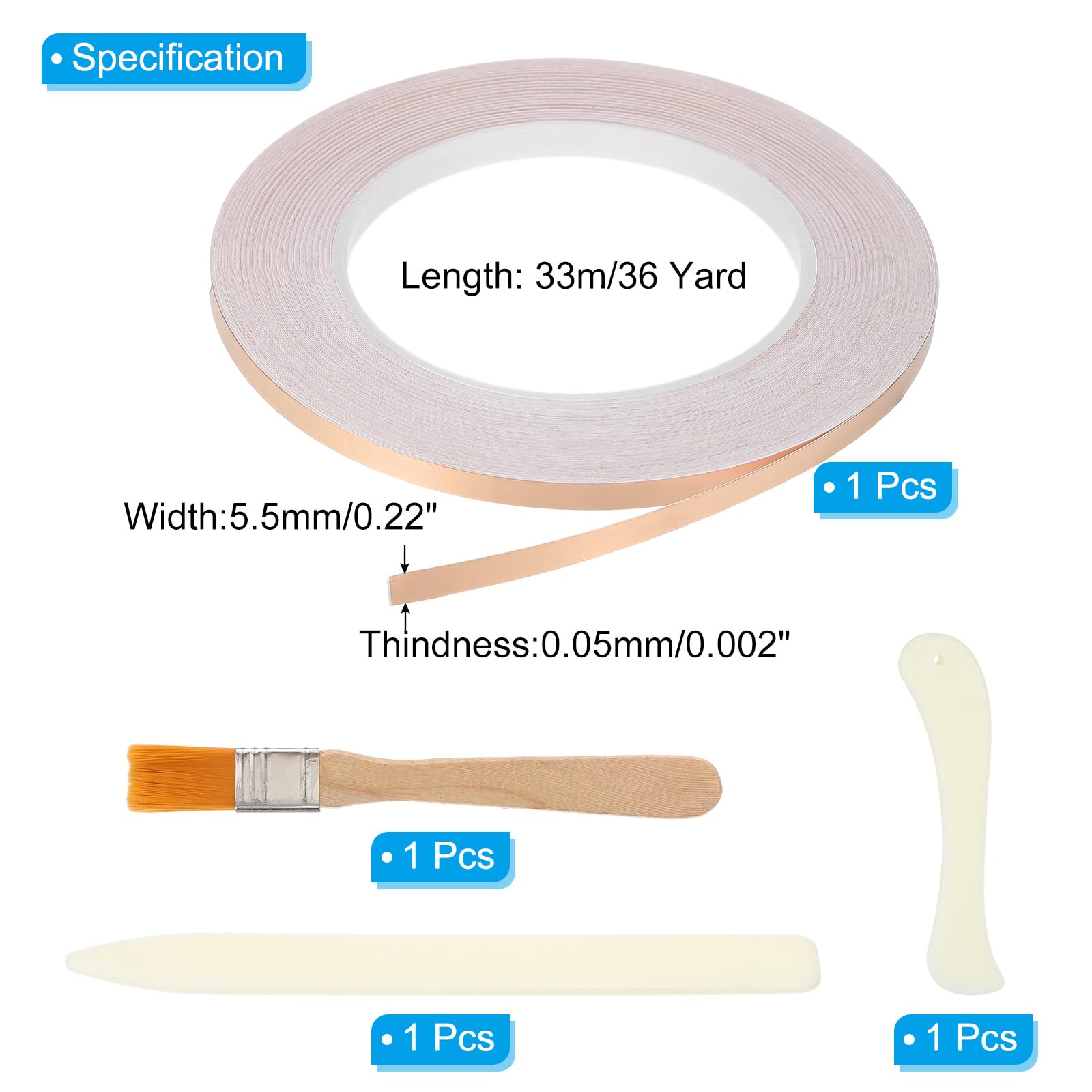 PATIKIL 36 Yard 2/9 Inch Copper Foil Tape - Image 2