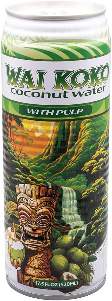 Wai Koko Coconut Water with Pulp, 17.5oz (12 pack)