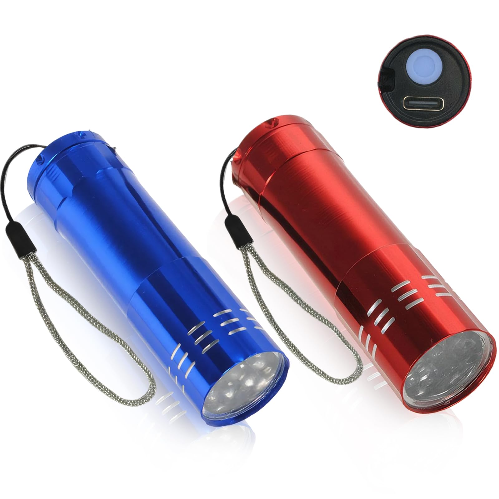 ExcellaElite Mini Torches Small Torch Pocket Flashlight with 9 Ultra-Bright White LEDs Rechargeable Led Super Bright Torches for Kids Men Women Outdoor Camping