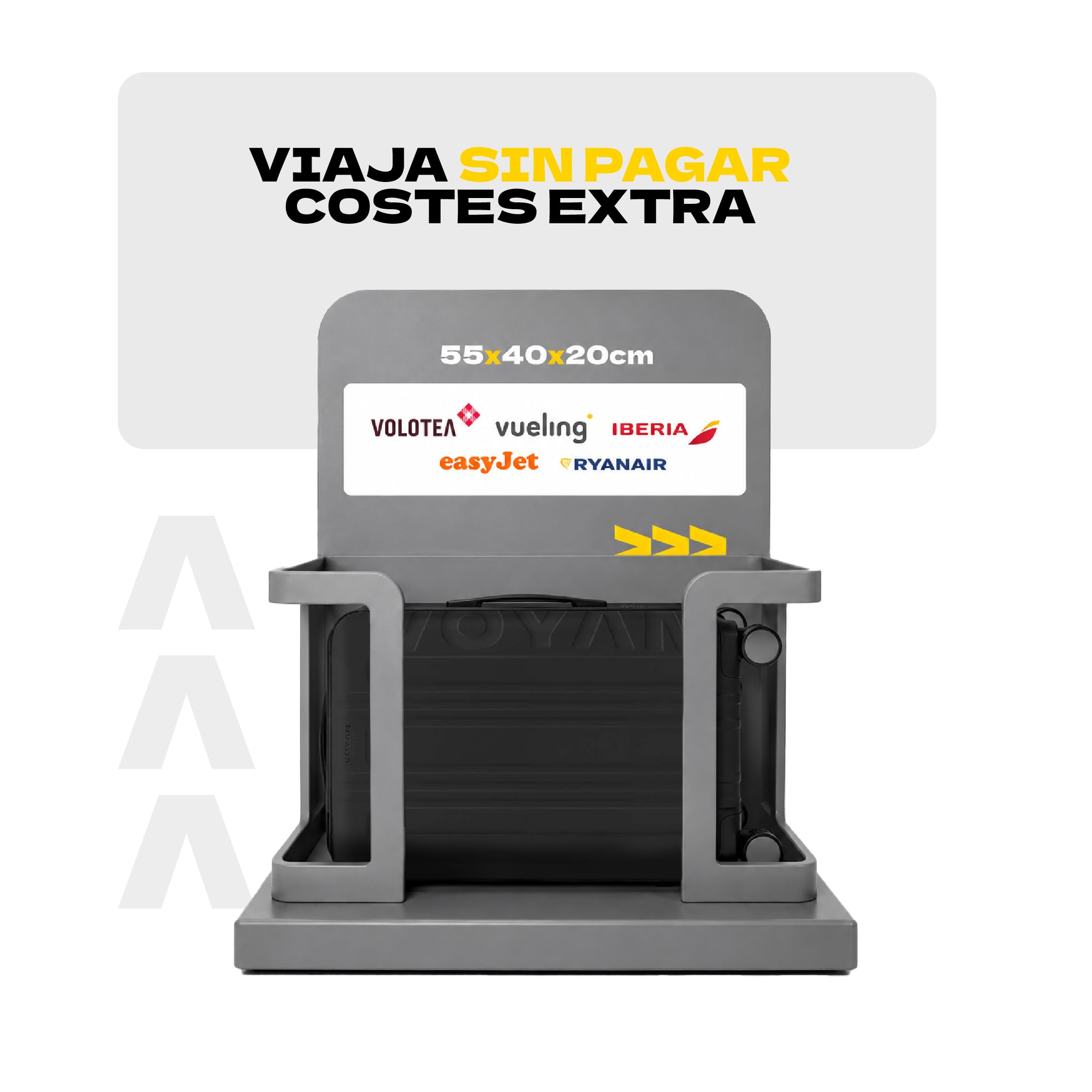 VOYAN Maleta de Cabina Avión 55x40x20 LAX, Trolley de Viaje Ultraligero con Carcasa Rígida, Maleta de Mano para Ryanair con Cerradura de Seguridad, Equipaje de Cabina para Viajes, Azul