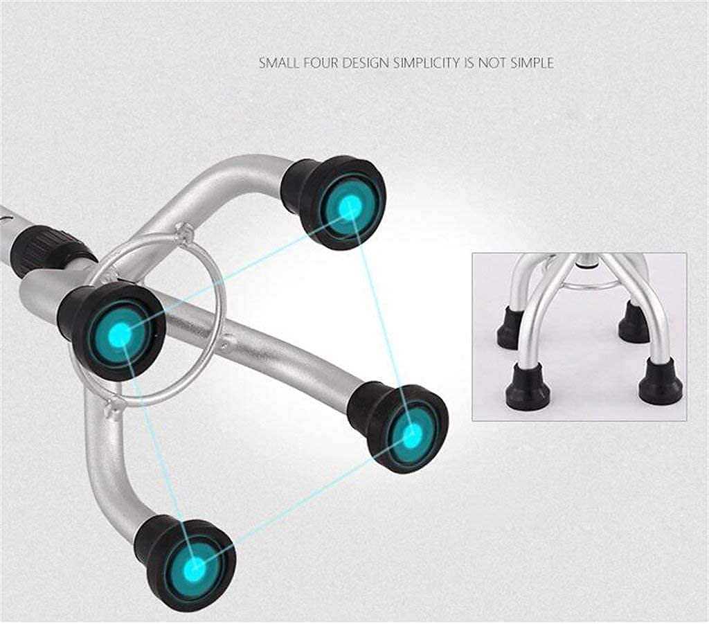 Bastones Bastón para Caminar Soporte para bastón Bastón Muleta Andador para Ancianos Ancianos Telescópico Estable Antideslizante Ligero Altura Ajustable con 4 pies Bastones Dorados para Hombres o