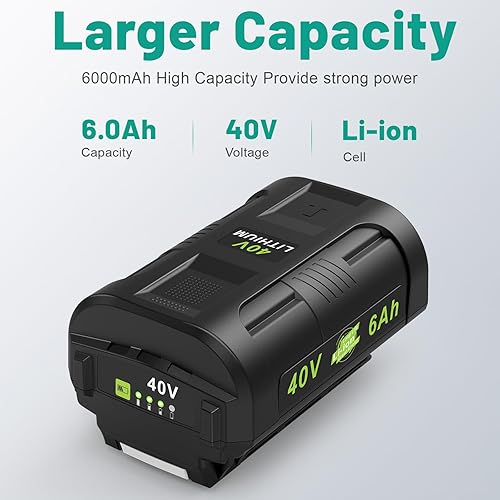 Miniatura 4 de Futurebatt Paquete de 2 Batería de alta capacidad de 6.0 Ah! 40 voltios para herramientas eléctricas RYOBI 40V OP4026 OP40201 OP4030 OP4040 OP4050