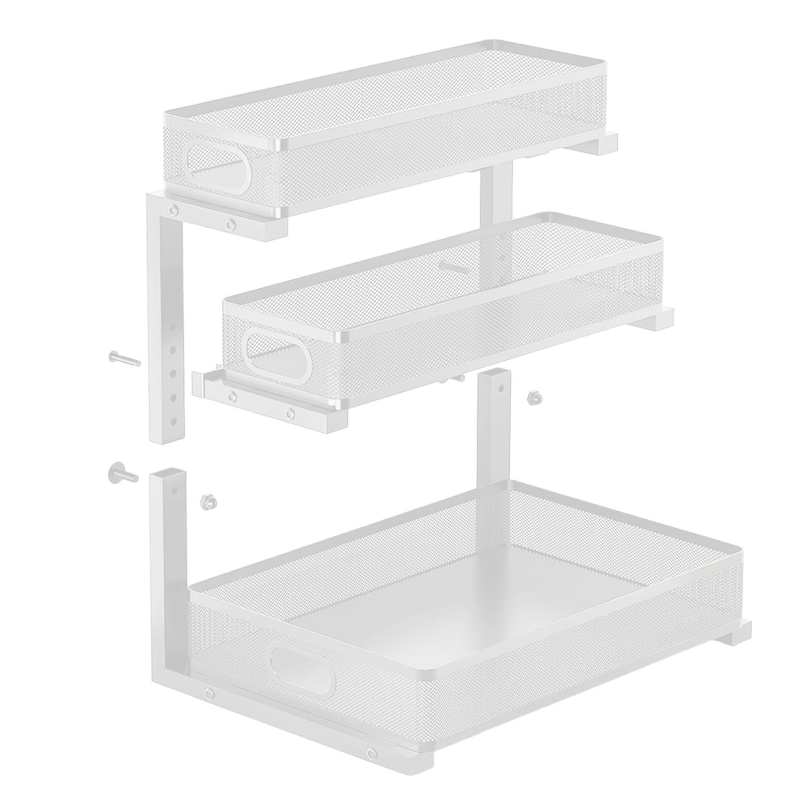 Msioytog Extra Large Shelf Unit for Kitchen Bathroom Storage Space with Slide Out Design and Sturdy Tall Kitchen Planner